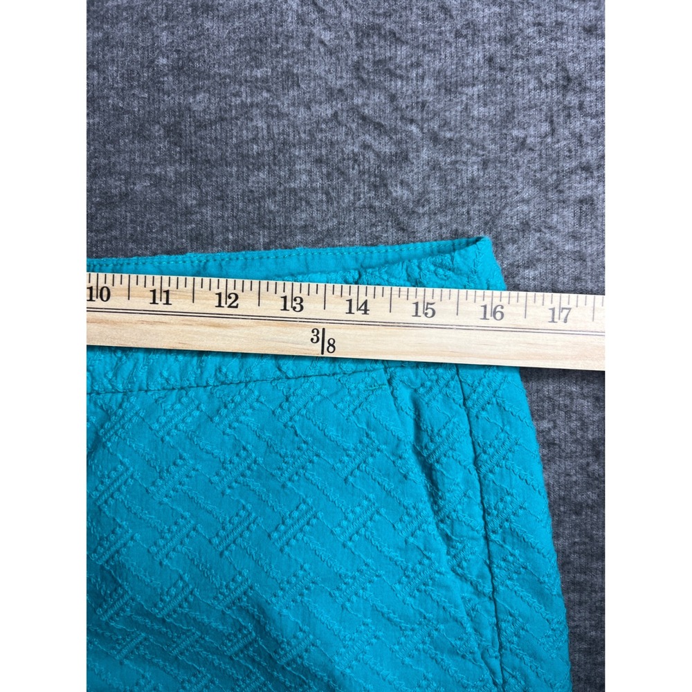 Banana Republic Hampton Fit Shorts Women's 6 Turquoise Teal Textured 100% Cotton - Picture 7 of 10